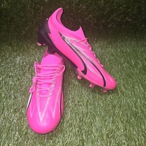 PUMA Ultra Ultimate FG/AG Adult Soccer Cleats 107744 01 PINK/BLACK Size 8